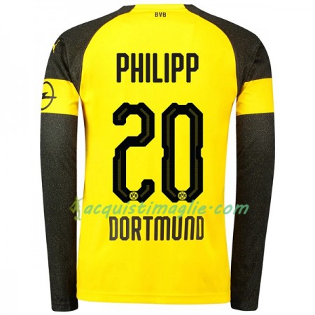 Divisa di Calcio Borussia Dortmund Philipp 20 Prima 2018/2019 Manica Lunga